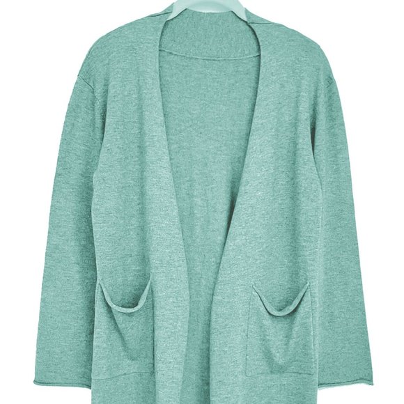 Cashmere Blend Mint Openfront Cardigan with Pockets - NWOT - Picture 2 of 5